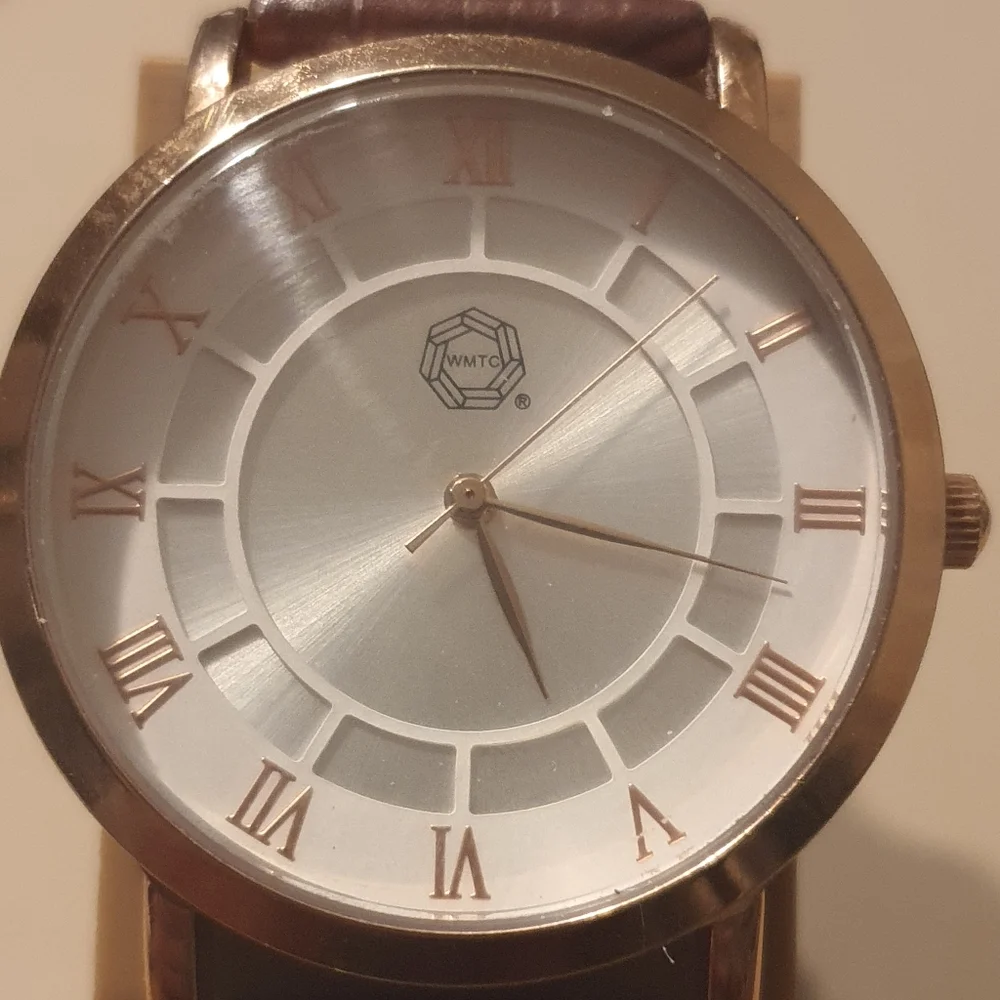 10/$20 Vtg World Mathematics Team Championship Goldtone Leather Men's Watch